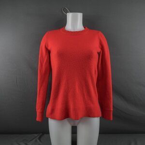 J Crew Womens Sweater XS Red Minimalist Slub Cozy Oversize Y2K Softgirl Preppy